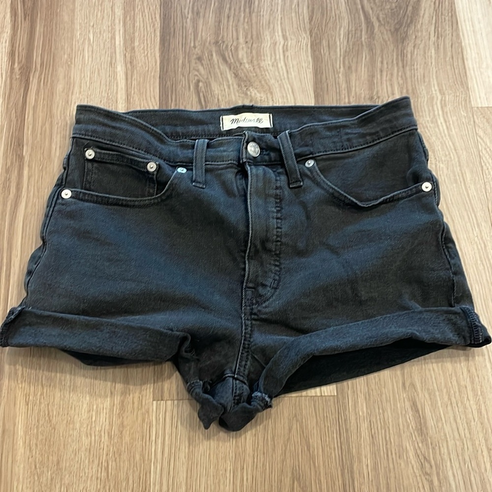 High rise black Jean shorts